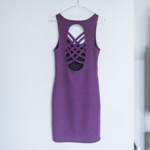 Free People Open Back Lattice-Detail Mini Dress